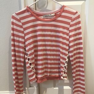 Orange and white stripped top